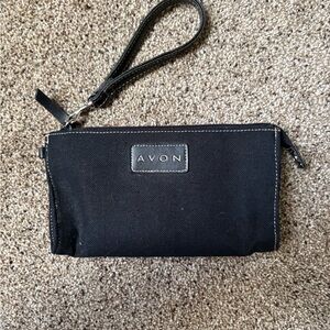 Avon Black Canvas Wristlet with Detachable Strap